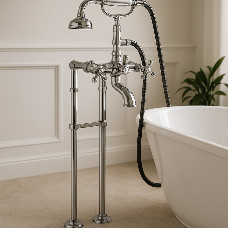 PB Freestanding bath mixer nostalgic strong knobs chrome 6000